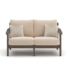 Adams Lane Dark Brown/Beige Outdoor Loveseat - Ornate Home