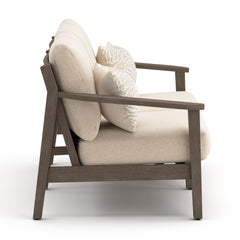 Adams Lane Dark Brown/Beige Outdoor Loveseat - Ornate Home