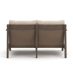 Adams Lane Dark Brown/Beige Outdoor Loveseat - Ornate Home