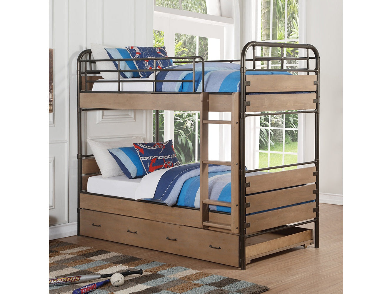Adams Twin/Twin Bunk Bed & Trundle - Ornate Home