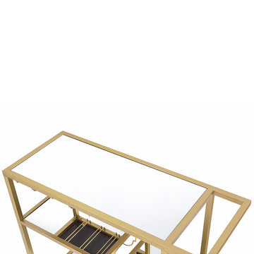 Adamsen Champagne & Mirror Serving Cart - Ornate Home