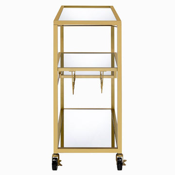 Adamsen Champagne & Mirror Serving Cart - Ornate Home