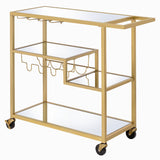 Adamsen Champagne & Mirror Serving Cart - Ornate Home