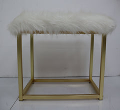 Adao White/Brass Vanity Mirror & Stool - Ornate Home