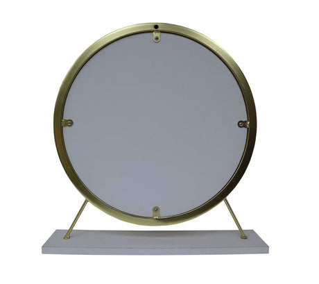 Adao White/Brass Vanity Mirror & Stool - Ornate Home