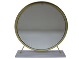 Adao White/Brass Vanity Mirror & Stool - Ornate Home