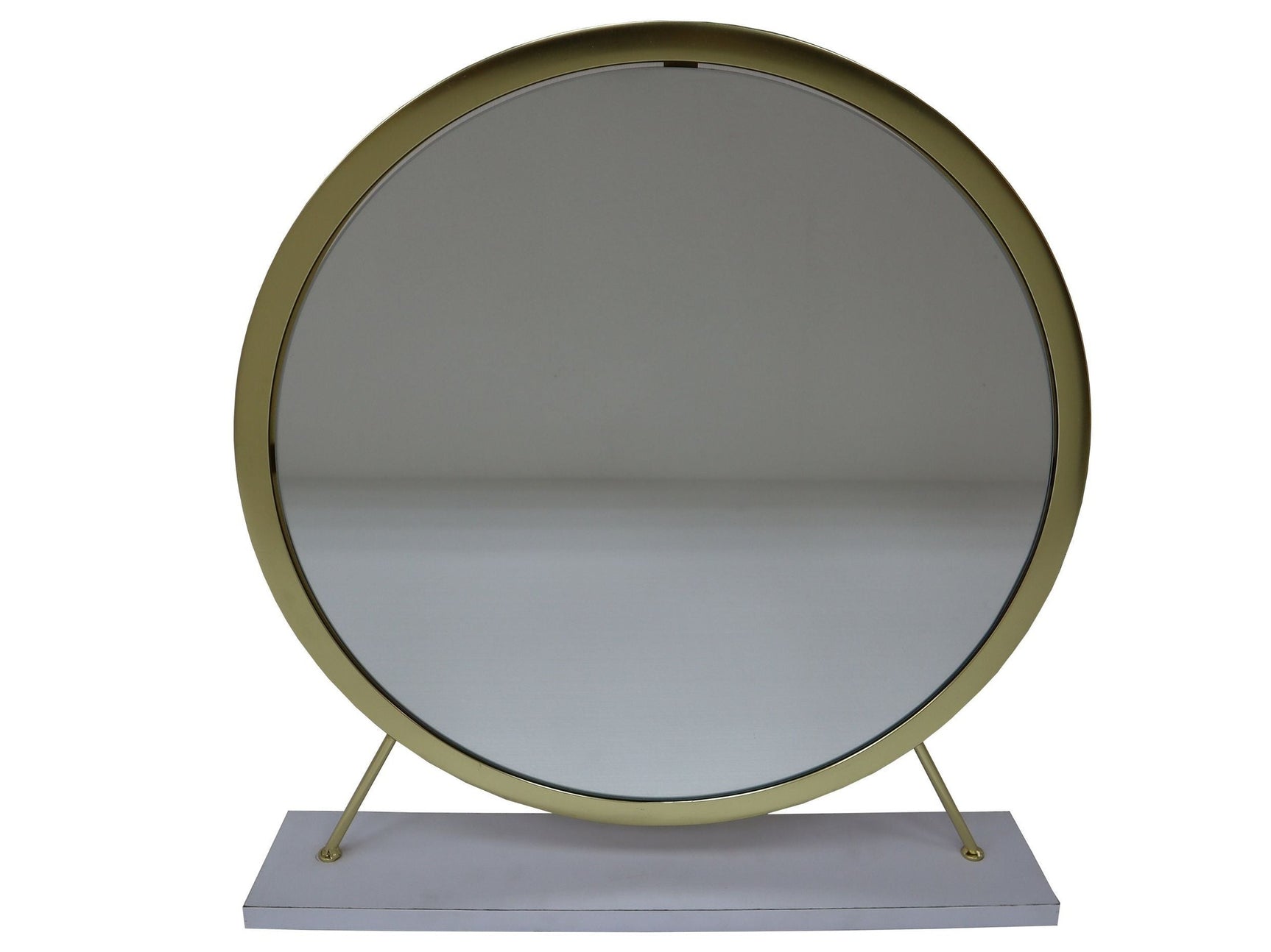 Adao White/Brass Vanity Mirror & Stool - Ornate Home