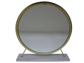Adao White/Brass Vanity Mirror & Stool - Ornate Home
