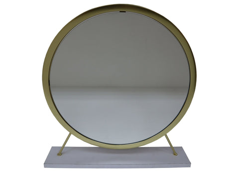 Adao White/Brass Vanity Mirror & Stool - Ornate Home