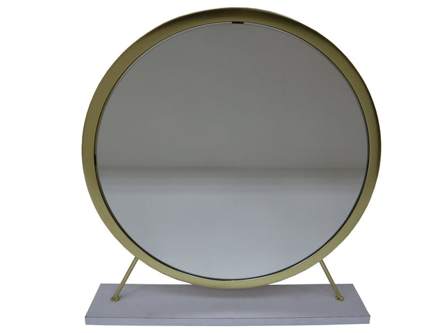 Adao White/Brass Vanity Mirror & Stool - Ornate Home