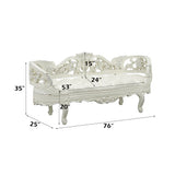 Adara Antique White Bench - Ornate Home