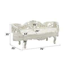Adara Antique White Bench - Ornate Home
