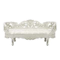 Adara Antique White Bench - Ornate Home