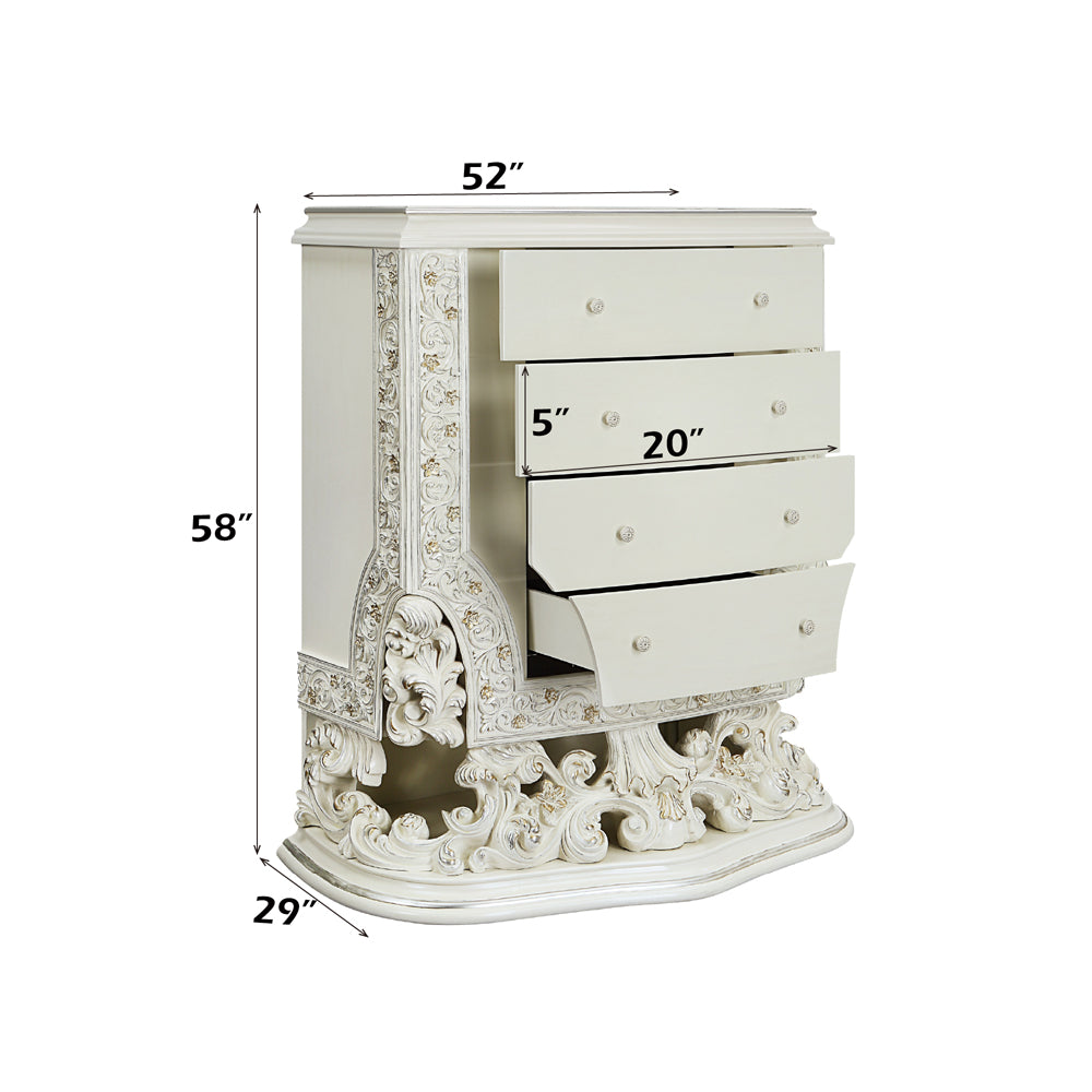 Adara Antique White Chest - Ornate Home