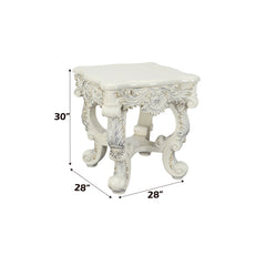 Adara Antique White End Table - Ornate Home