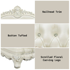 Adara Antique White Loveseat - Ornate Home