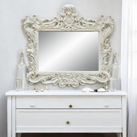 Adara Antique White Mirror - Ornate Home