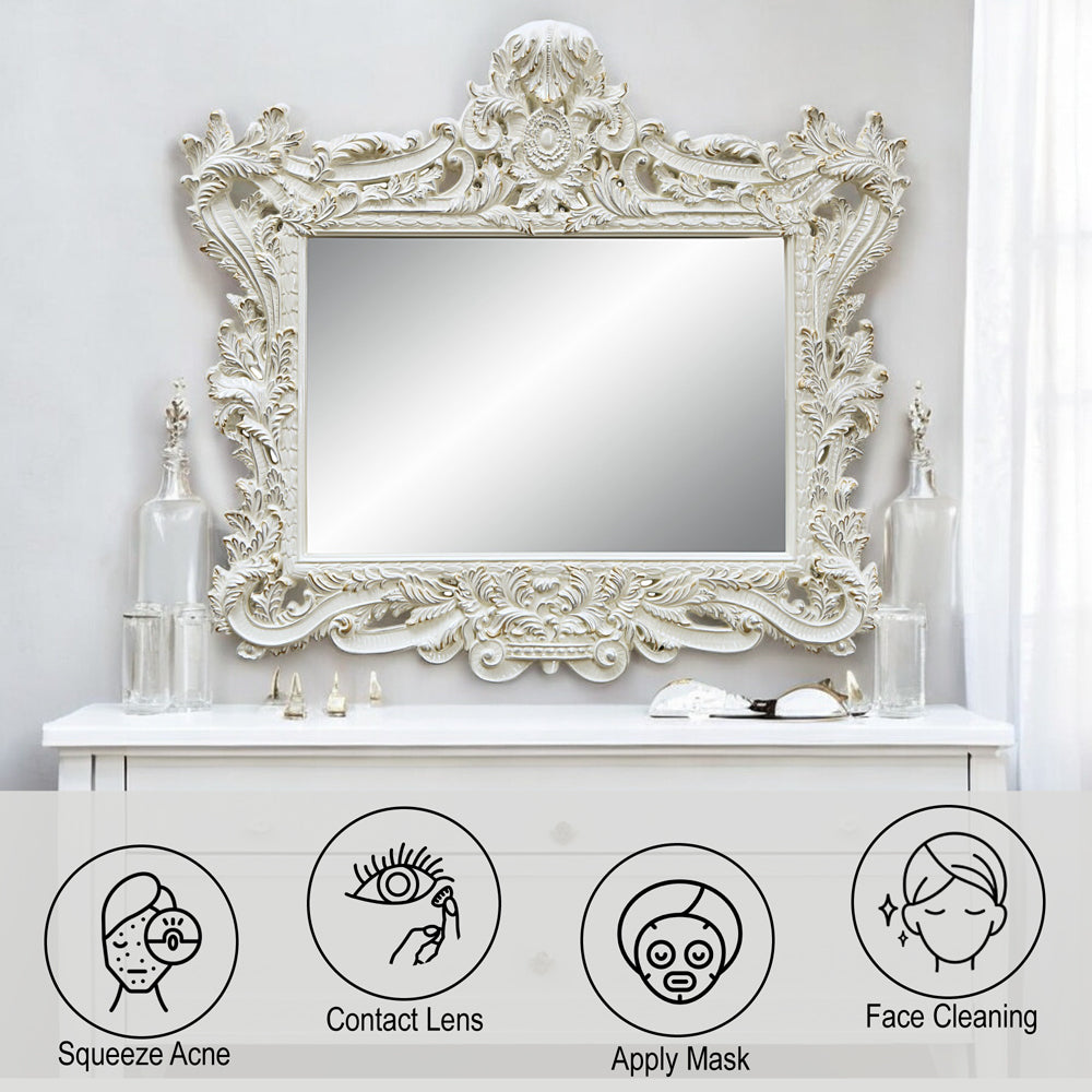 Adara Antique White Mirror - Ornate Home