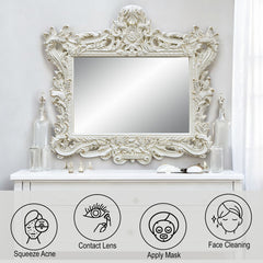 Adara Antique White Mirror - Ornate Home