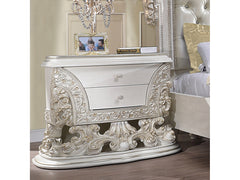 Adara Antique White Nightstand - Ornate Home