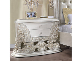 Adara Antique White Nightstand - Ornate Home