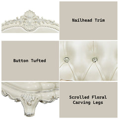 Adara Antique White Sofa - Ornate Home