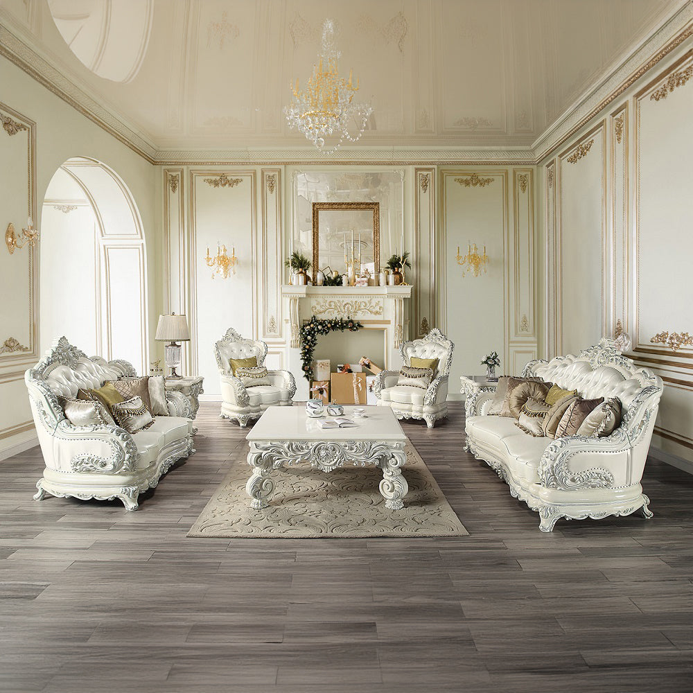 Adara Antique White Sofa - Ornate Home