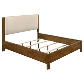 Adderley Cream/Warm Brown California King Wood Panel Bed - Ornate Home
