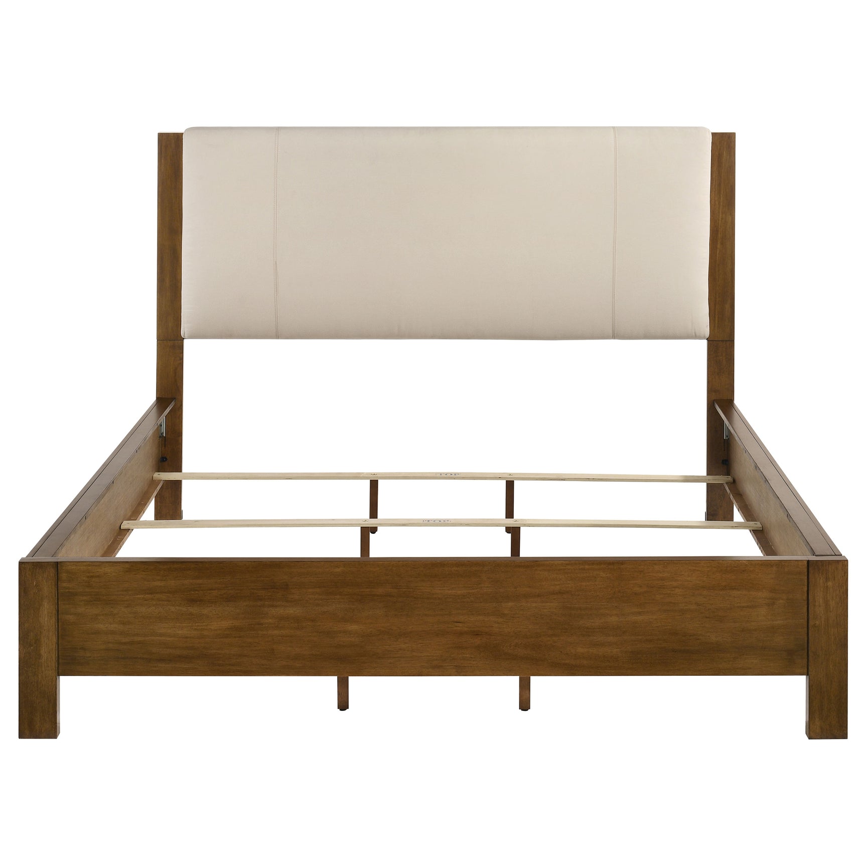 Adderley Cream/Warm Brown California King Wood Panel Bed - Ornate Home