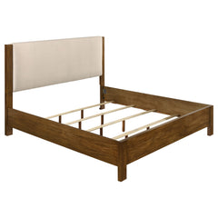 Adderley Cream/Warm Brown Eastern King Wood Panel Bed - Ornate Home
