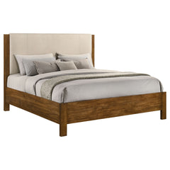 Adderley Cream/Warm Brown Eastern King Wood Panel Bed - Ornate Home