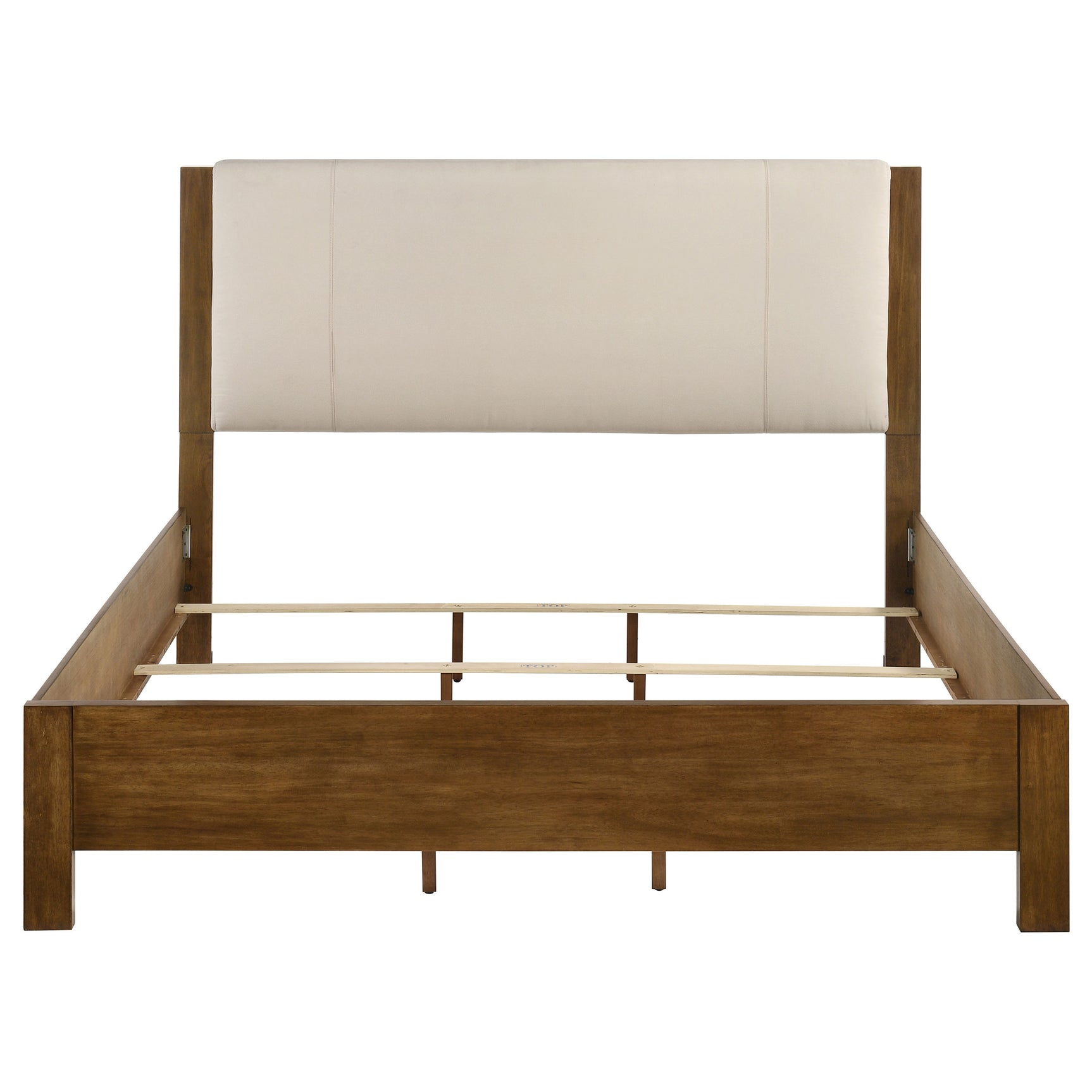 Adderley Cream/Warm Brown Eastern King Wood Panel Bed - Ornate Home