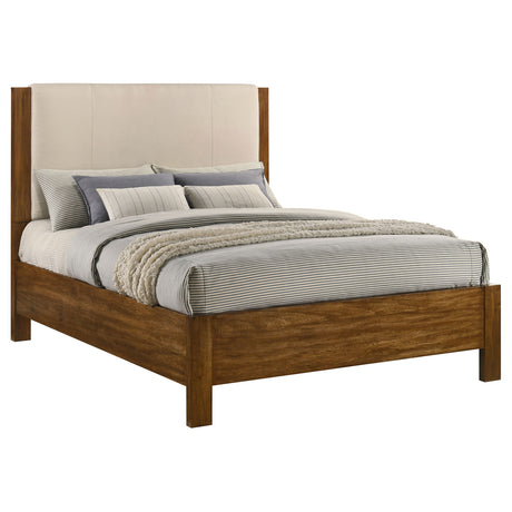 Adderley Cream/Warm Brown Queen Wood Panel Bed - Ornate Home
