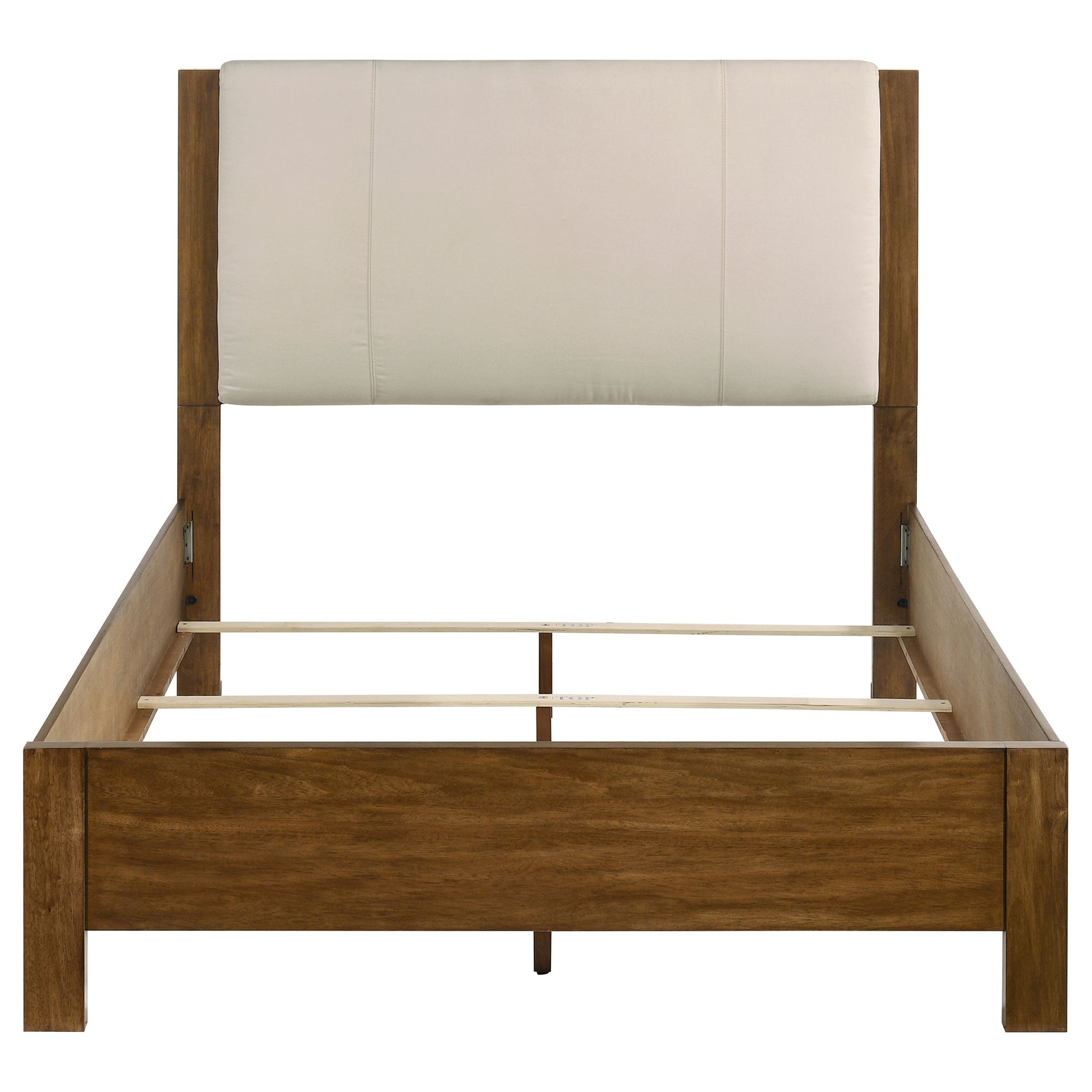 Adderley Cream/Warm Brown Queen Wood Panel Bed - Ornate Home
