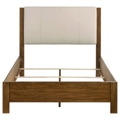 Adderley Cream/Warm Brown Queen Wood Panel Bed - Ornate Home