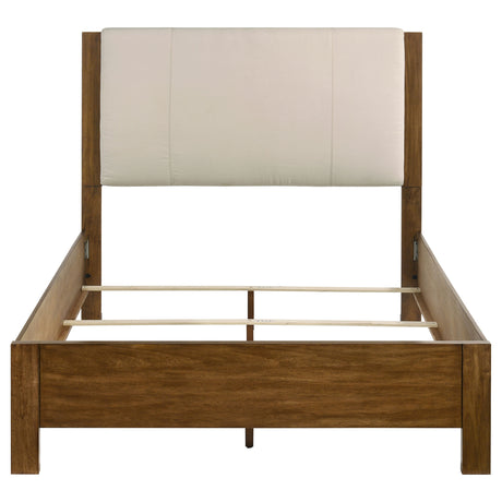 Adderley Cream/Warm Brown Queen Wood Panel Bed - Ornate Home