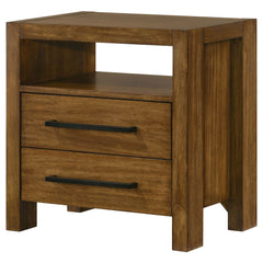 Adderley Warm Brown 2-drawer Nightstand Bedside Table - Ornate Home