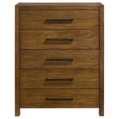 Adderley Warm Brown 5-drawer Bedroom Chest of Drawers - Ornate Home