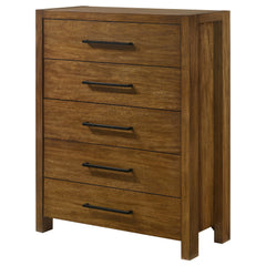 Adderley Warm Brown 5-drawer Bedroom Chest of Drawers - Ornate Home