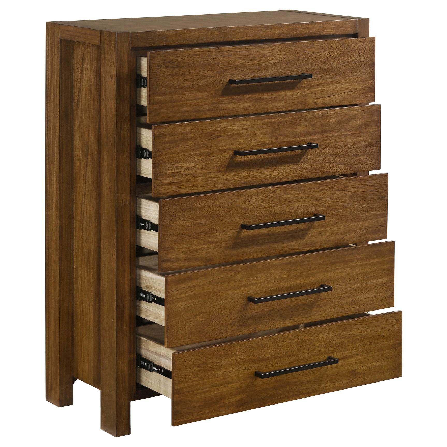Adderley Warm Brown 5-drawer Bedroom Chest of Drawers - Ornate Home