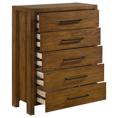 Adderley Warm Brown 5-drawer Bedroom Chest of Drawers - Ornate Home