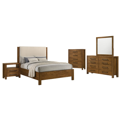 Adderley Warm Brown 5-piece Queen Bedroom Set - Ornate Home