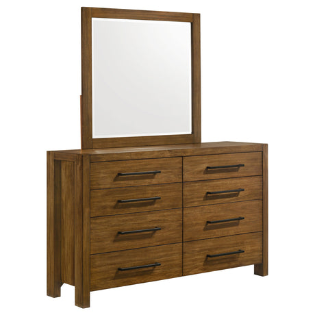 Adderley Warm Brown 8-drawer Bedroom Dresser and Mirror - Ornate Home