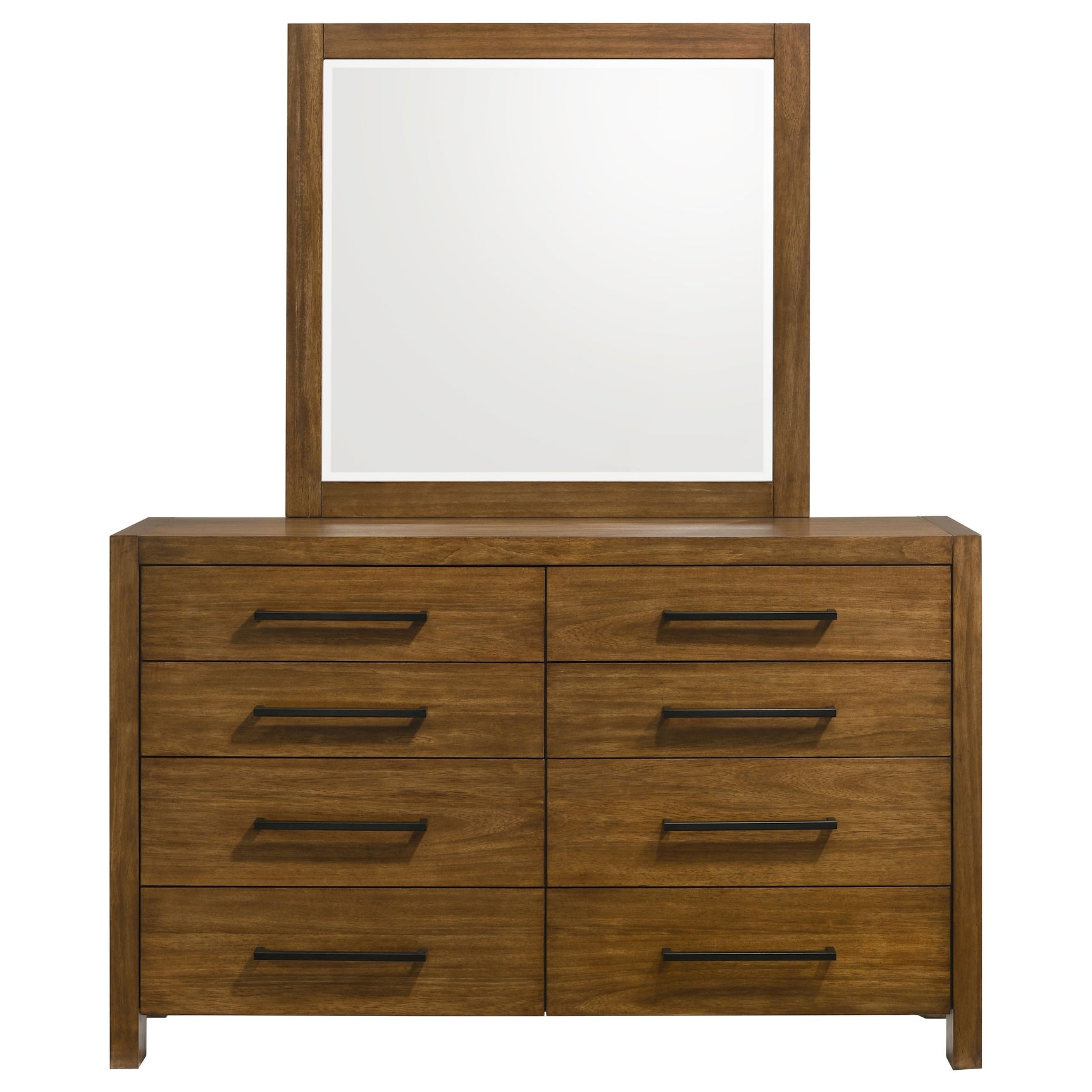 Adderley Warm Brown 8-drawer Bedroom Dresser and Mirror - Ornate Home