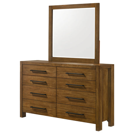Adderley Warm Brown 8-drawer Bedroom Dresser and Mirror - Ornate Home