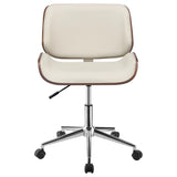 Addington Ecru & Chrome Office Chair - Ornate Home