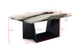 Adea Black/White/Brown Faux Marble 3-Piece Coffee Table Set - Ornate Home