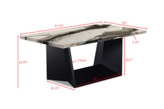 Adea Black/White/Brown Faux Marble 3-Piece Coffee Table Set - Ornate Home