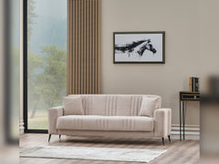 Adela Cream 3-pieces (Sofa & Loveseat & Chair) Living Room Set - Ornate Home
