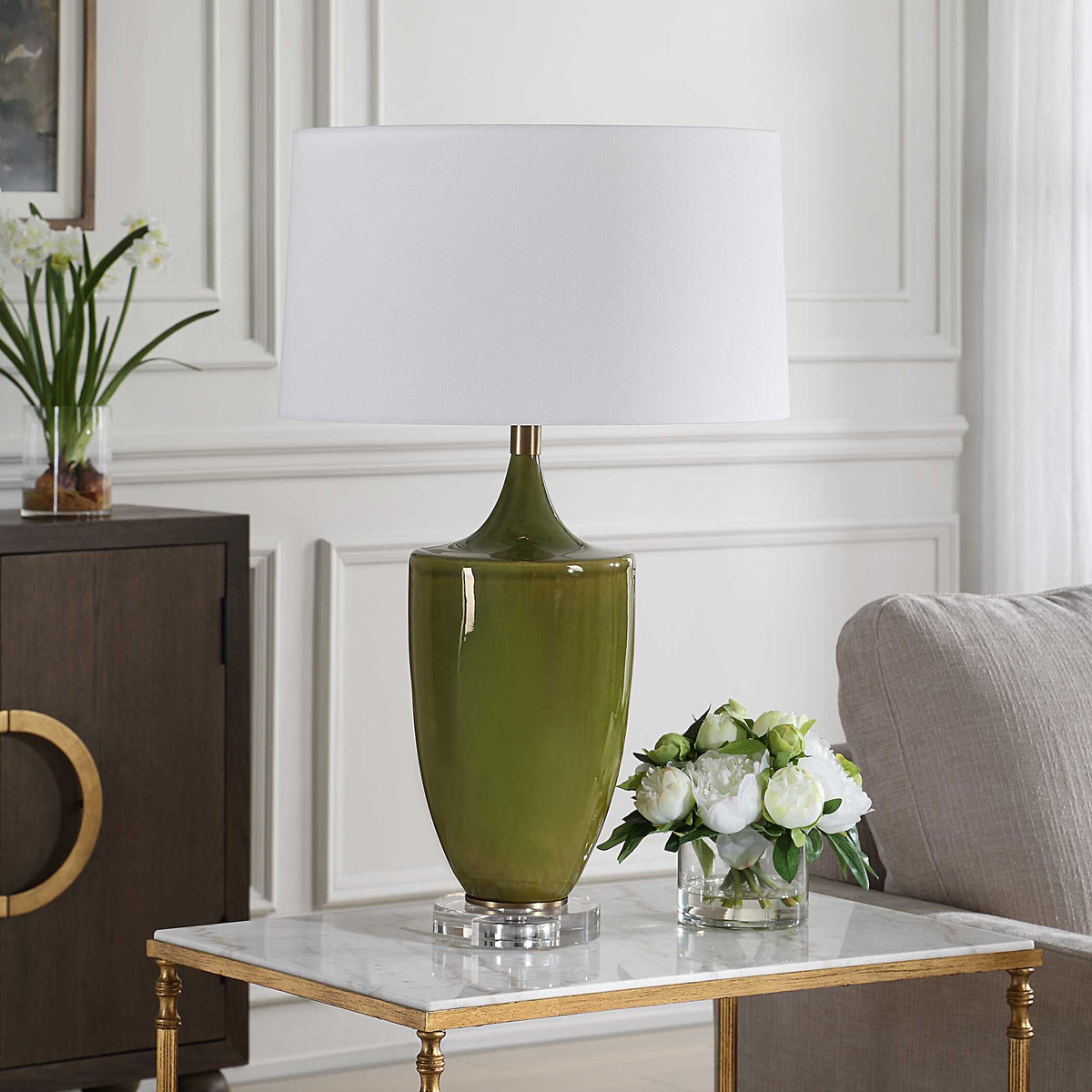 Adela Moss Green Table Lamp - Ornate Home
